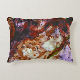 Fire Quartz Crystal Geode Marble Abstract Accent Pillow