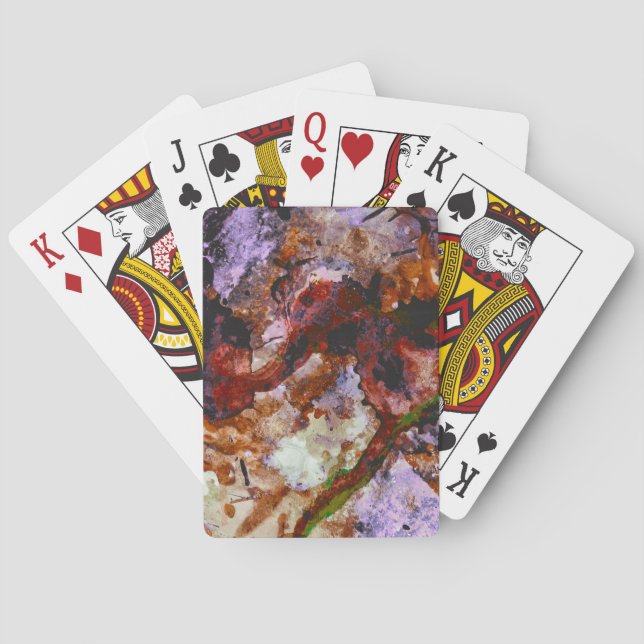 Fire Quartz Crystal Geode Marble Abstract Playing Cards (Back)