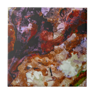 Fire Quartz Crystal Geode Marble Abstract Tile