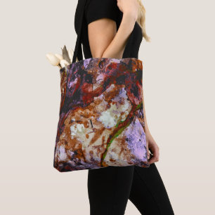 Fire Quartz Crystal Geode Marble Abstract Tote Bag