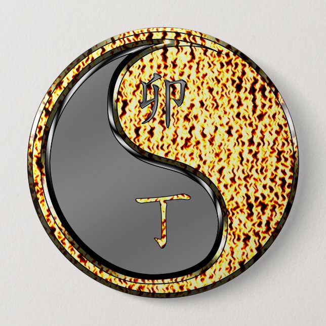 Fire Rabbit 4 Inch Round Button (Front)
