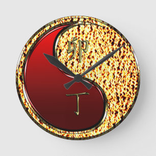 Fire Rabbit Round Clock
