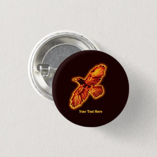 Fire Raven 1 Inch Round Button