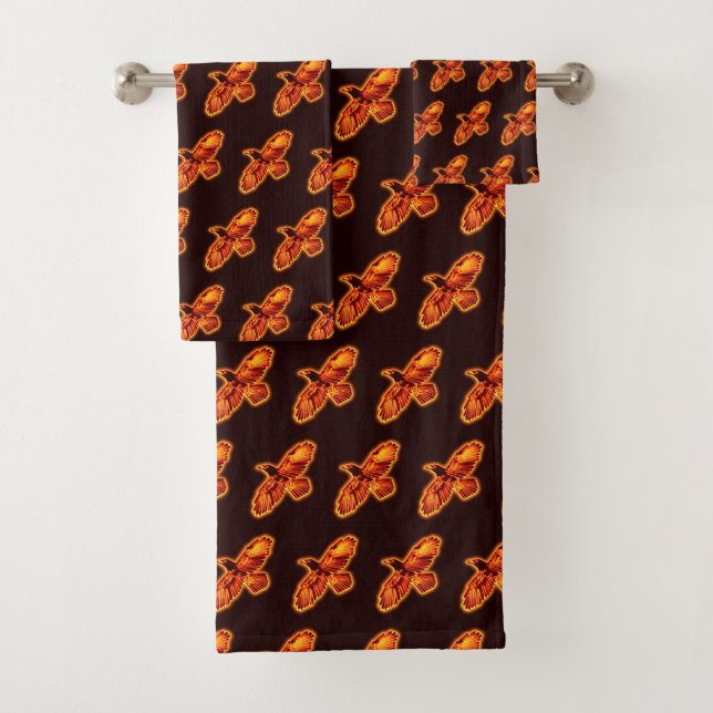 Fire Raven Bath Towel Set (Insitu)
