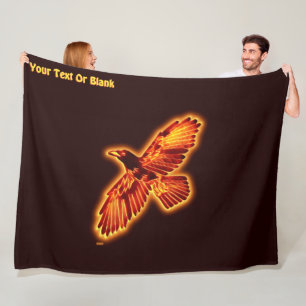 Fire Raven Fleece Blanket