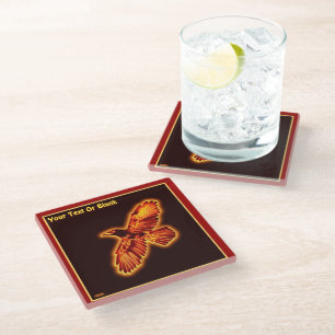 Fire Raven Glass Coaster