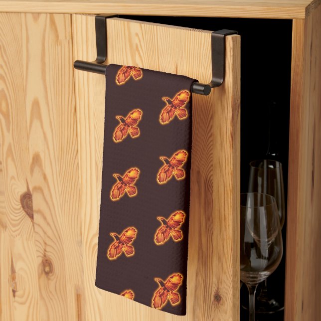 Fire Raven Kitchen Towel (Thirds Fold)