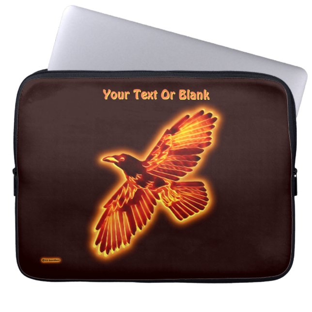 Fire Raven Laptop Sleeve (Front)