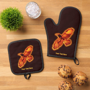 Fire Raven Oven Mitt & Pot Holder Set
