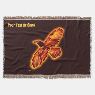 Fire Raven Throw Blanket