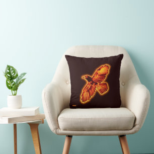 Fire Raven Throw Pillow