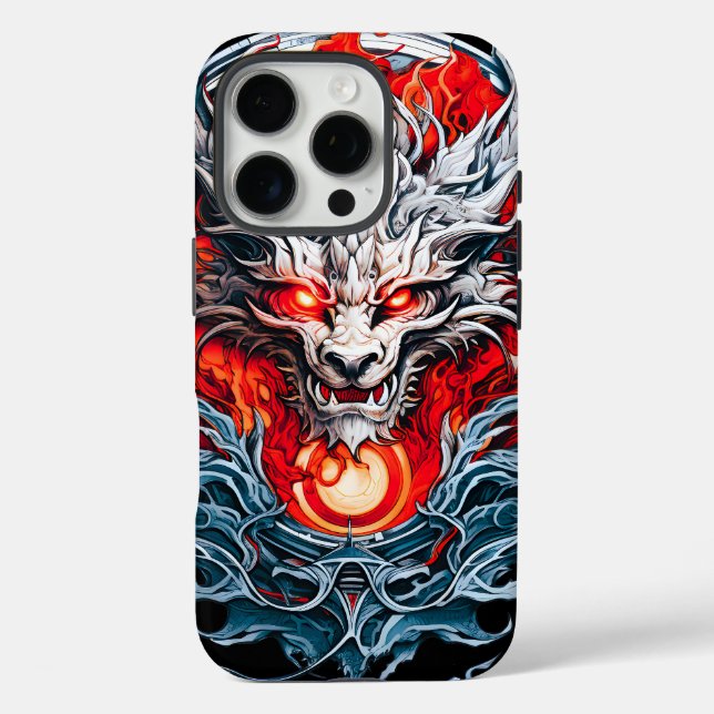 Fire Red Flame Mythical Dragon Head Case-Mate iPhone Case (Back)