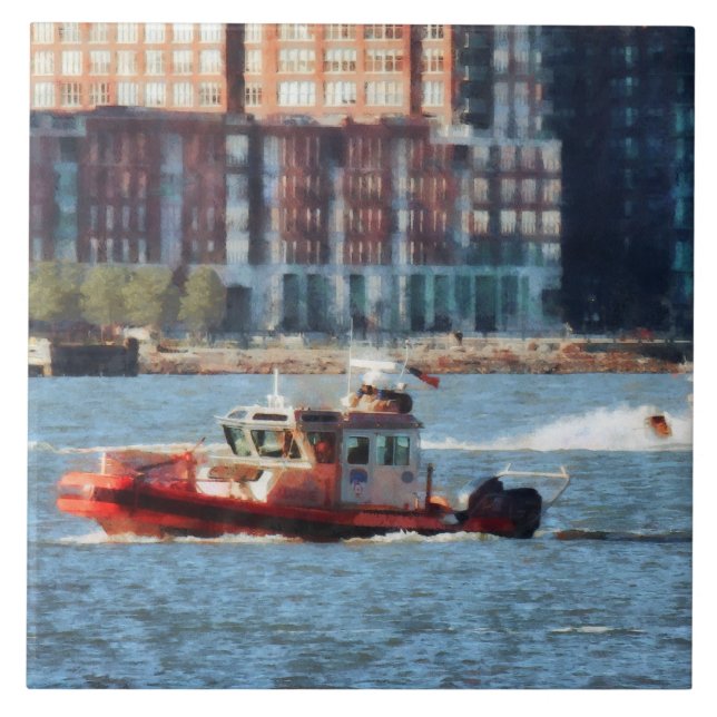 Fire Rescue Boat Hudson River Tile (Front)