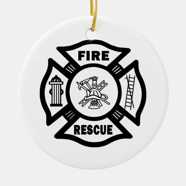 Fire Rescue Ceramic Ornament (Front)