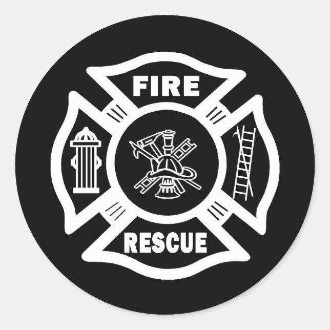 Fire Rescue Classic Round Sticker (Front)