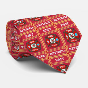 Fire Rescue Cross Retired Shield Tie