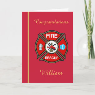 Fire Rescue EMT Custom Birthday Card