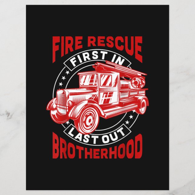 Fire Rescue First Last Out Brotherhood Firefighter (Front)