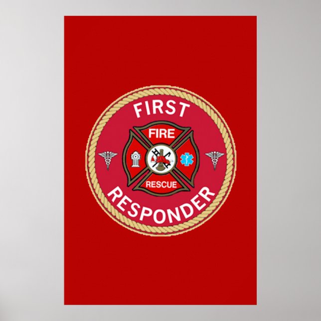 Fire Rescue First Responder Poster (Front)