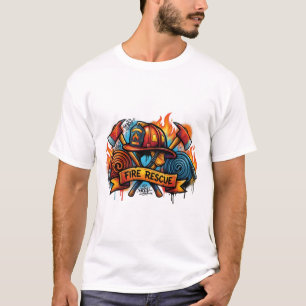 Fire Rescue Graffiti Street Art T-Shirt