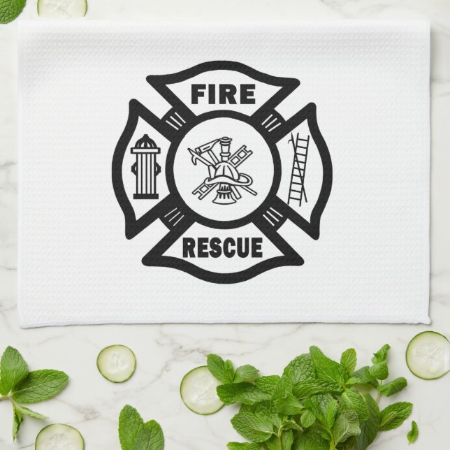 Fire Rescue Kitchen Towel (Folded)