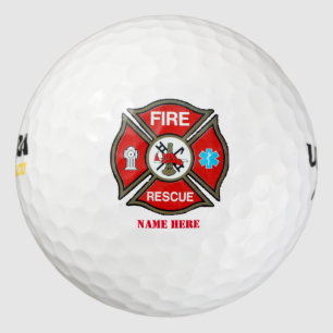 Fire Rescue Maltese Cross Custom Golf Balls