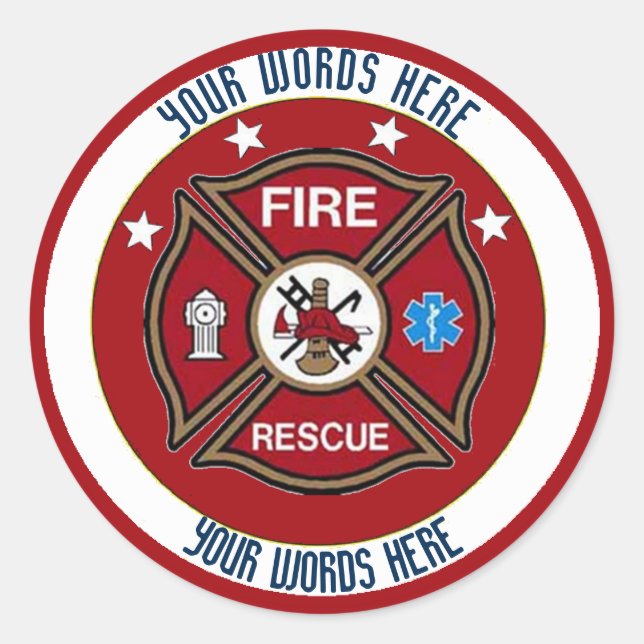 Fire Rescue Maltese Cross Custom Sticker (Front)