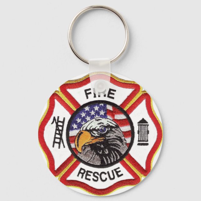 Fire Rescue Maltese Cross Keychain (Front)