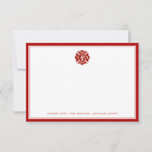 Fire Rescue   Maltese Cross   Red Backed Card