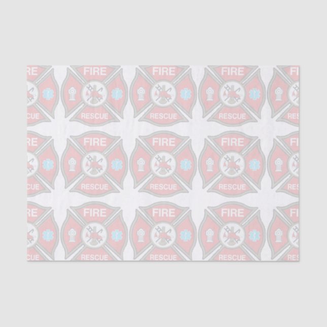 Fire Rescue Maltese Cross Tissue Paper (Front)