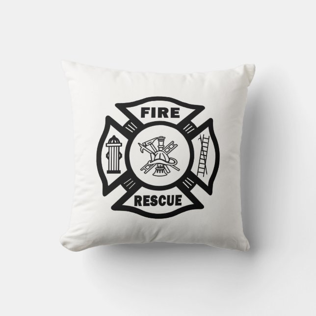 Fire Rescue Throw Pillow (Front)