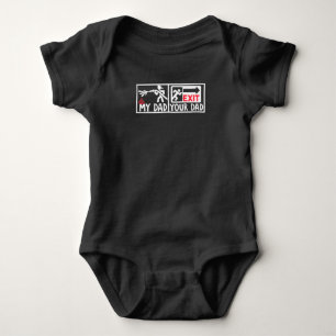 Fire Rescue Your DadMy Dad Fireman Son Daughter Baby Bodysuit