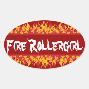 Fire Rollegirl Oval Sticker
