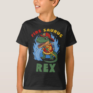 Fire Saurus Rex Firefighter T Rex Dinosaur T-Shirt