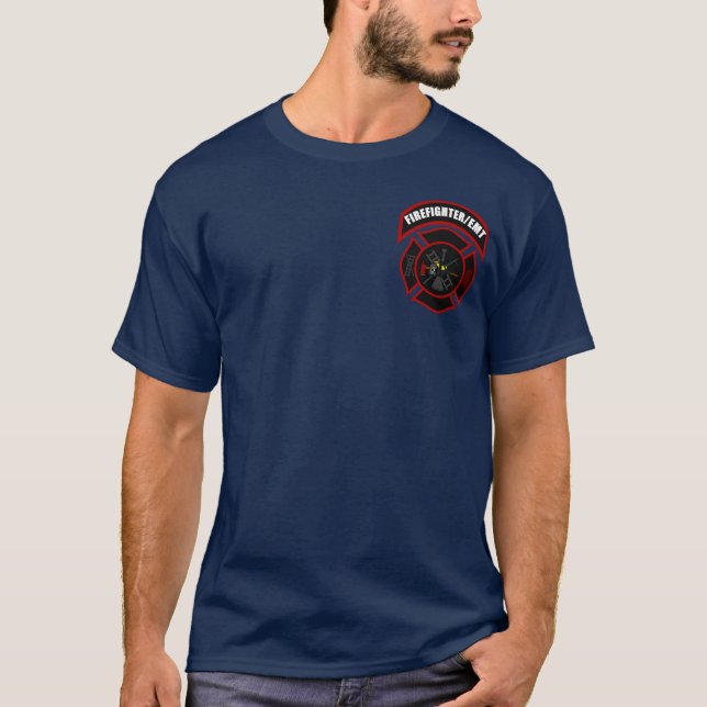 Fire Shirt - Firefighter/EMT (black helmet) (Front)