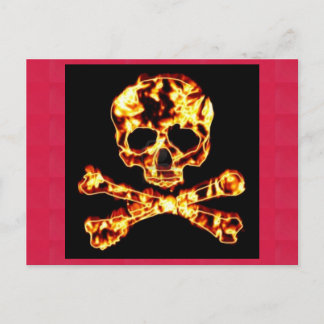 fire skull AND CROSSBONES Postcard