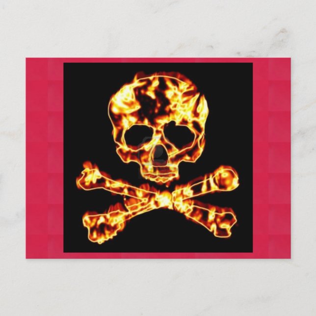 fire skull AND CROSSBONES Postcard (Front)