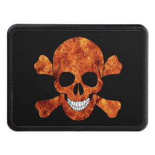 Fire Skull And Crossbones Trailer Hitch Cover