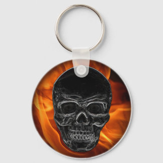 Fire Skull Keychain