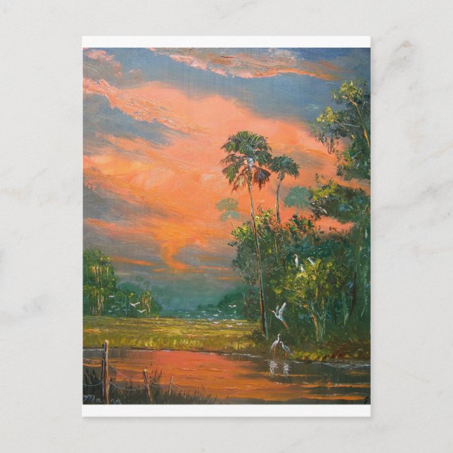 Fire Sky over the Pond Postcard (Front)