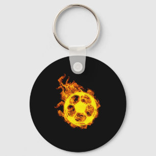 Fire Soccer Ball Soccer Player Keychain