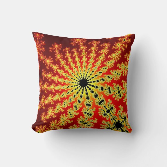 Fire Spark Burst Throw Pillow (Front)