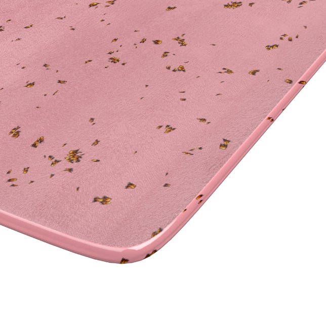 Fire Sparks Overlay Your Photo Blush Pink Cutting Board (Corner)