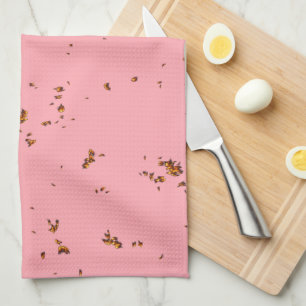 Fire Sparks Overlay Your Photo Blush Pink Kitchen Towel