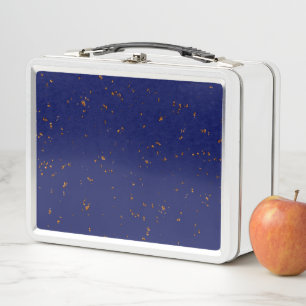 Fire Sparks Overlay Your Photo Bonfire Ashes Blue Metal Lunch Box