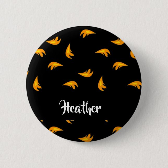 Fire sparks pattern 2 inch round button (Front)