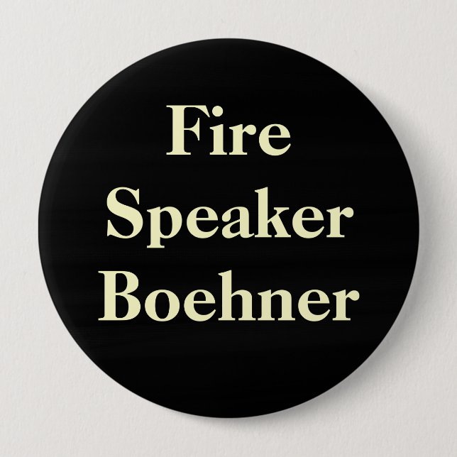 Fire Speaker Boehner 4 Inch Round Button (Front)