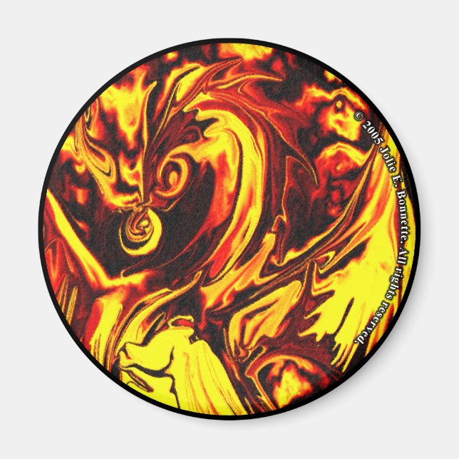 Fire Spirit Round Magnet (Front)