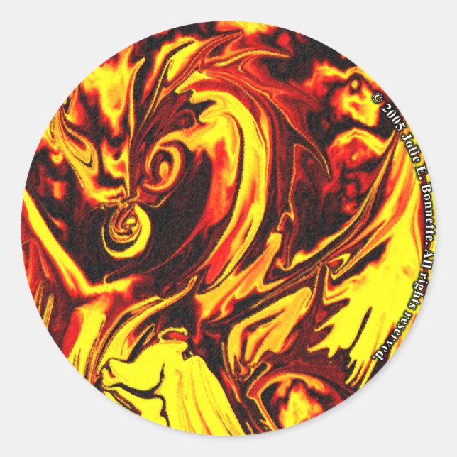Fire Spirit Round Sticker (Front)