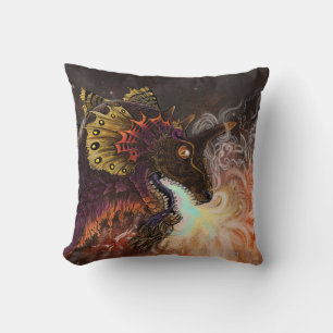 Fire Spitter Dragon Throw Pillow